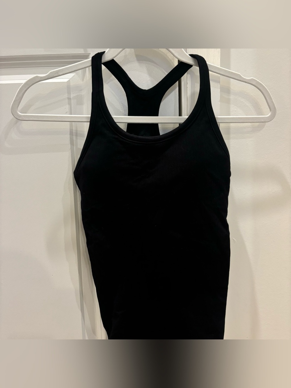 Black padded racerback workout tank top